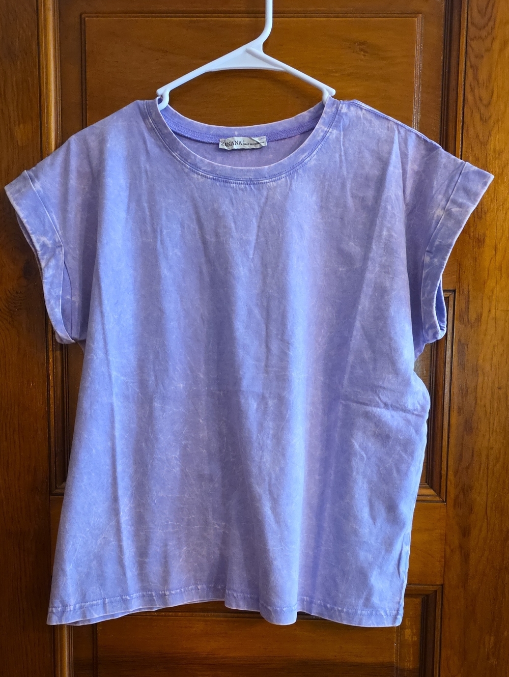 Zenana Acidwash Cotton Lavender Short Sleeve Tee